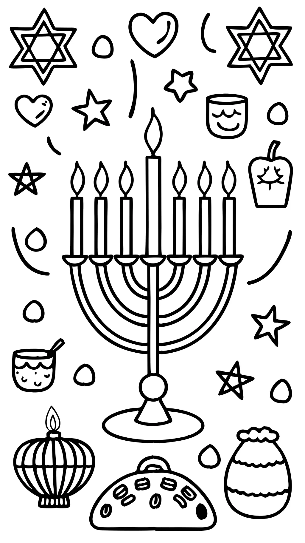 chanukah coloring doodle page